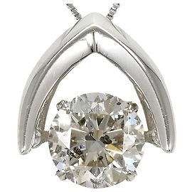 Autre Marque Collana in platino con pendente in diamante