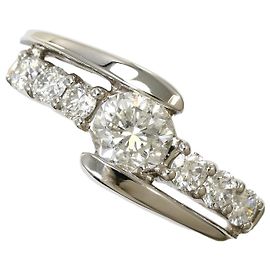 Autre Marque Anello a fascia in platino con diamante