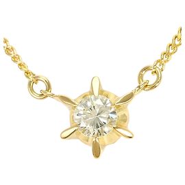 Autre Marque 18K Gelbgold Diamant Anhänger Halskette