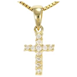 Autre Marque 18K Gelbgoldhalskette mit Diamant