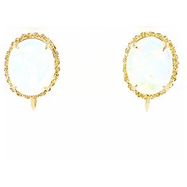 Autre Marque Orecchini a clip in oro giallo 18K con opale