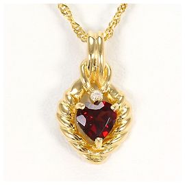 Autre Marque Collana in oro giallo 18K con granato e diamante