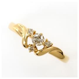 Autre Marque 18K Gelbgold-Ring mit Diamant