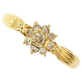 Autre Marque Anel de banda em ouro amarelo 18K com diamante