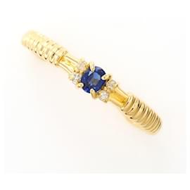 18K Gelbgold-Ring mit Saphir und Diamant - Autre Marque