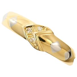 Autre Marque 18K Gelbgold- und Platin-Ring mit Diamant