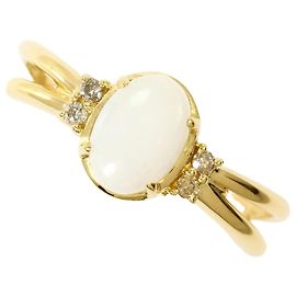 Autre Marque 18K Gelbgold-Ring mit Opal und Diamant