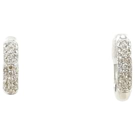 Brincos de argola em platina PT900 com diamantes - Autre Marque
