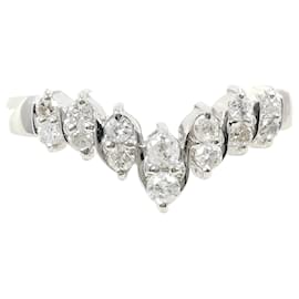 Anello a fascia in platino PT900 con diamante - Autre Marque