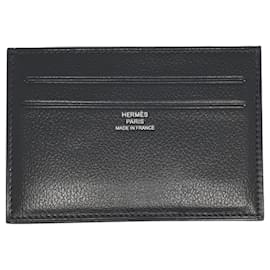 Hermès Portacarte Citizen Twill Pelle Nero