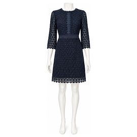 Diane von Furstenberg Nolly Kleid aus schwarzer Häkelspitze