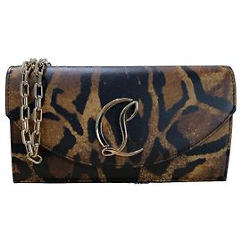 Bolso de mano Christian Louboutin Loubi54 en piel de becerro estampado de leopardo