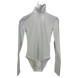 Acne Studios Rollkragen-Body aus weißer Baumwollmischung