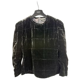 Isabel Marant Top de terciopelo acolchado negro