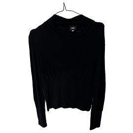 Top a maniche lunghe in viscosa nero Versace Jeans Couture