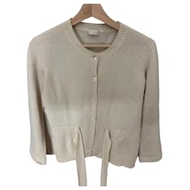 Cardigan Valentino Roma Cream 100% Cashmere com Cinto