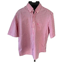 Camicia a maniche corte con bottoni Burberry rosa a quadretti vichy
