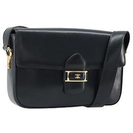 Céline Borsa a Spalla CELINE in Pelle Blu Navy e Oro Auth 185966A