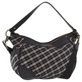 Borsa a mano BURBERRY Nova Check Blue Label in tela 2way Nero Oro Auth 187373