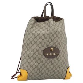 Zaino GUCCI GG Supreme PVC 2way Beige 473872 Auth 186117M