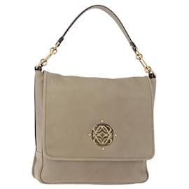Borsa a Spalla LOEWE Anagram Mya in Pelle Beige Oro Auth 186857A
