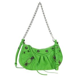 BALENCIAGA Borsa Mini Le Cagole in pelle con catena 2way Verde 695814 Auth 185445M