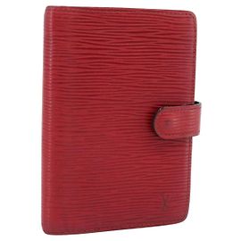 LOUIS VUITTON Epi Agenda PM Day Planner Cover Red R20057 LV Auth 187533