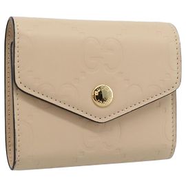 Portafoglio GUCCI GG Canvas Guccissima in Pelle Avorio Oro 772793 Auth 186162M