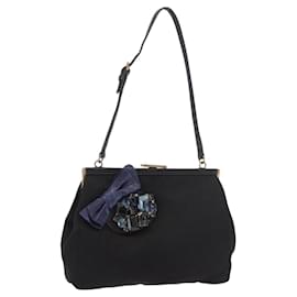 Borsa Miu Miu in raso nero e oro Auth 187043A