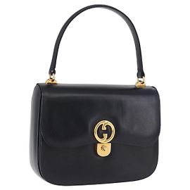 Borsa GUCCI in pelle blu navy e oro Autentica 187557A