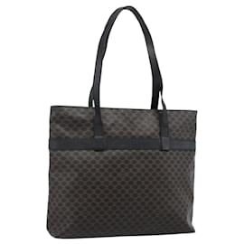 Céline CELINE Macadam Canvas Tote Bag PVC Leder Schwarz Gold Auth ka4807
