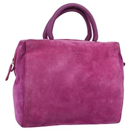 Borsa PRADA in scamosciato viola e oro Auth 185913