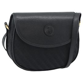 Borsa a Spalla GUCCI Tela e Pelle Nera Oro 007 14 0074 Auth ka4851