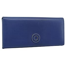 Carteira longa CELINE em couro azul ouro Auth 186718A - Céline