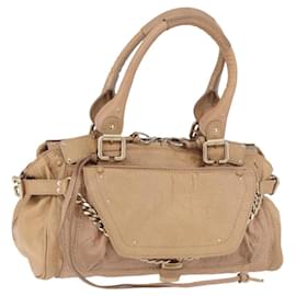 Chloé Borsa Chloe Paddington in Pelle Beige Oro Argento Auth 187513V