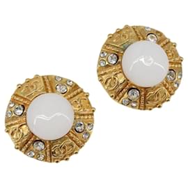 Orecchini CHANEL metallo Gold Tone CC Auth 180937 - Chanel
