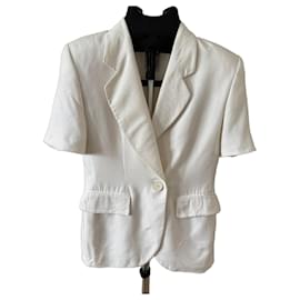 Studio 0001 by Ferre weißer Leinenblazer mit kurzen Ärmeln - Autre Marque