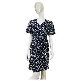 Anne Fontaine Petula Wickelkleid aus marineblauer Spitze
