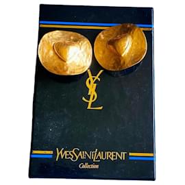 Yves Saint Laurent Boucles d'oreilles pendantes cœur doré