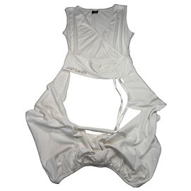 Ärmelloses Wickelkleid aus Viskose-Mischung in Weiß Just Cavalli