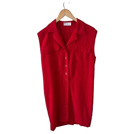 Burberrys Ärmelloses Hemdkleid Rot