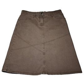 Falda de línea A en mezcla de algodón marrón Trussardi Jeans
