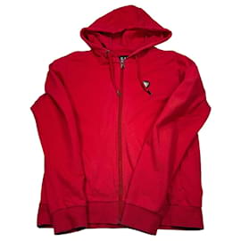Autre Marque EA7 Emporio Armani Kapuzenpullover mit Reißverschluss aus roter Baumwolle