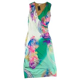 Vestito a portafoglio ETRO Milano con stampa paisley IT44 UK12 Multicolore Jersey Nuovo con etichetta Prodotto in Italia - CJ346