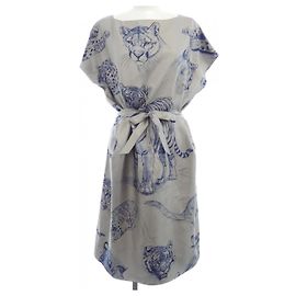Hermès Vestido de seda Twill Laine Hermes