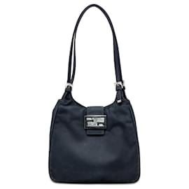 Borsa a Spalla Fendi Blue Canvas FF Marble