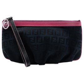 Pochette Fendi in tela Zucchino nera