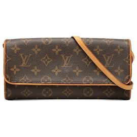 Louis Vuitton Marrone Monogram Pochette Twin GM