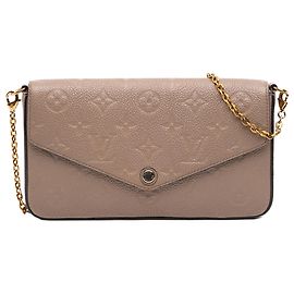 Pochette Felicie Louis Vuitton in pelle Empreinte Monogram beige
