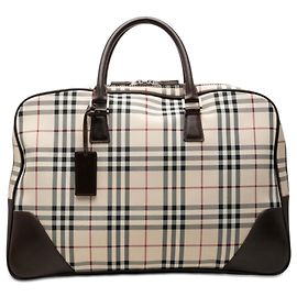 Borsa da viaggio in tela Burberry Beige House Check